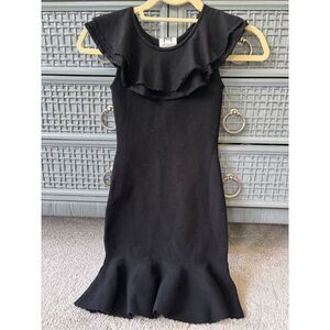 NWOT Milly Minis black knit flounce dress, Sz 10 , $225 B36